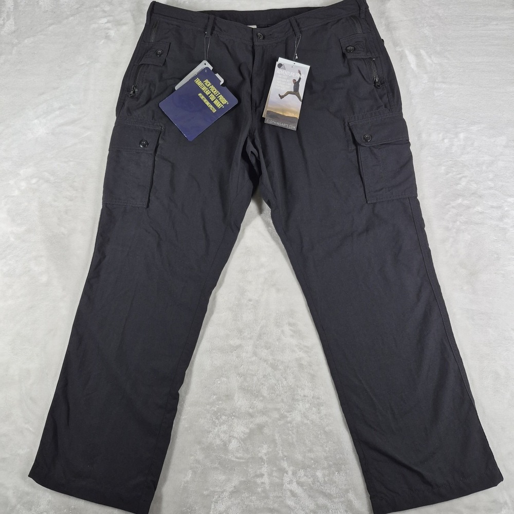 Clothing Arts Cargo Pants Men's 38x30 Black Traveler Pick Pocket Proof NWT